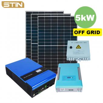 Complete Set All In One Off Grid 5kw Solar Panel System Photovoltaic ...